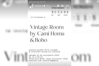 Camila Homs pone a la venta parte de su vestuario (Foto Instagram @camihoms)