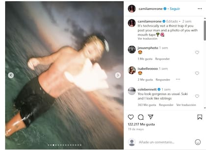 Camila Morrone y el posteo en donde habló de "su hombre" Cole Bennett