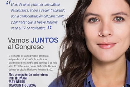 Camila Vallejo invitó por Facebook al lanzamiento de esta campaña