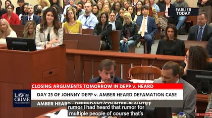 Camille Vasquez, abogada de Johnny Depp, fue incisiva durante el contrainterrogatorio a Amber Heard (Crédito: Captura de video YouTube/Law & Crime Channel)