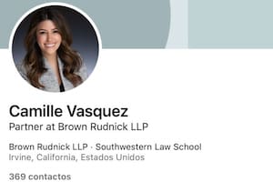 El detalle en el perfil de LinkedIn de Camille Vasquez que enloquecerá a sus seguidores