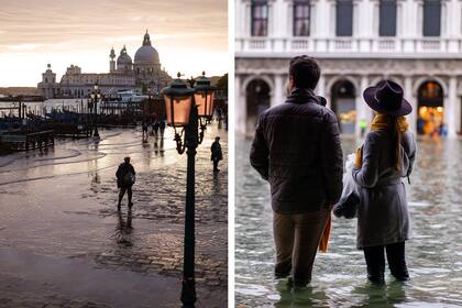 Caminar entre las aguas: escena cada vez más frecuente en Venecia.