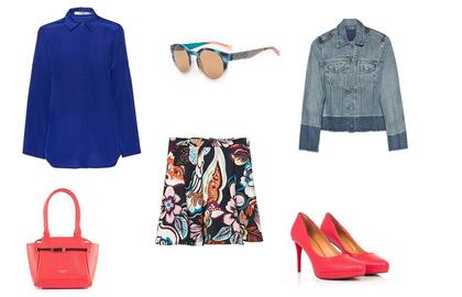 Campera (Las Pepas, $1990) Camisa (Cher, $3600) Anteojos (Absurda) Pollera (Las Pepas, $1290) Zapatos (Via Uno, 2x1 Fotter.com) Cartera (Lazaro, $2090)