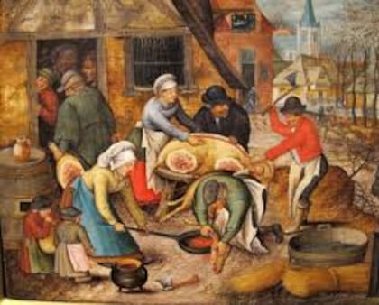 Campesinos en la faena medieval