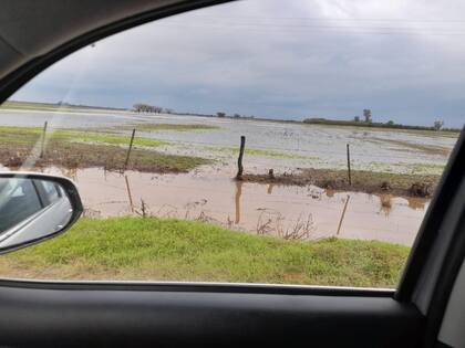 Campos bajo el agua por las fuertes lluvias en la zona de Ataliva