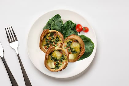 Canastitas de vegetales y queso