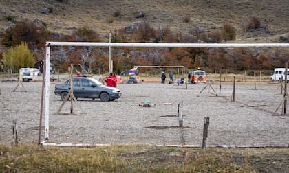 Cancha del Club Social y Deportivo Patagonia Austral, en El Chaltén.
