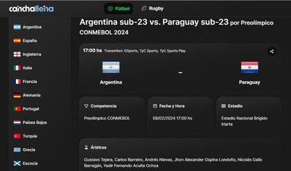 Canchallena ofrece estadísticas en vivo e información completa de todos los partidos