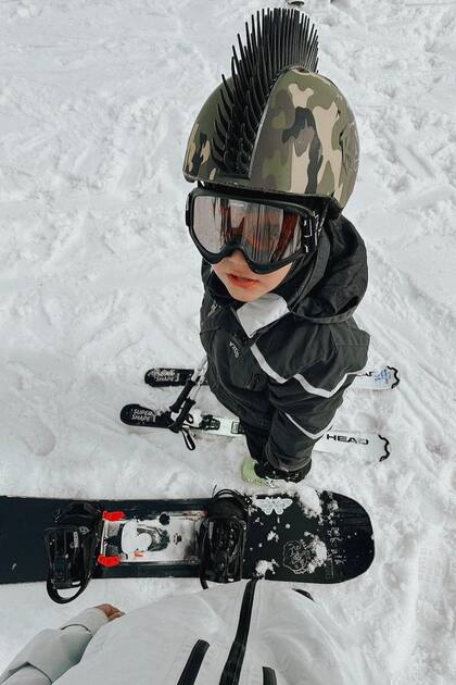 Canchero, Belisario con su casco para la nieve.