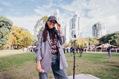 Cande Molfese disfrutó de la cámara 360°.