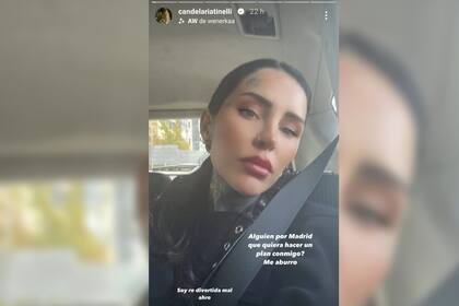 Candelaria Tinelli se encuentra en España y en medio de un aburrimiento hizo una propuesta en redes sociales (Foto Instagram @candelariatinelli)