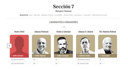 Candidatos a senadores por la séptima sección