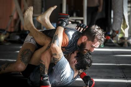 Cannetti, en medio del entrenamiento para su próxima pelea