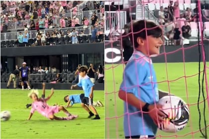 Caño y sonrisa: Ciro Messi disfrutó jugando un picado de fútbol