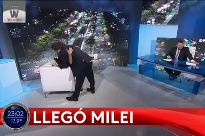 Canosa y Milei se dieron un fuerte abrazo en la televisión (Foto: Captura de video)