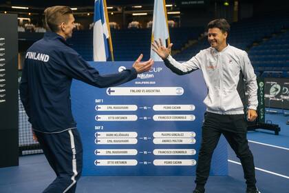 Capitanes de Copa Davis, en Espoo: Jarkko Nieminen y Guillermo Coria
