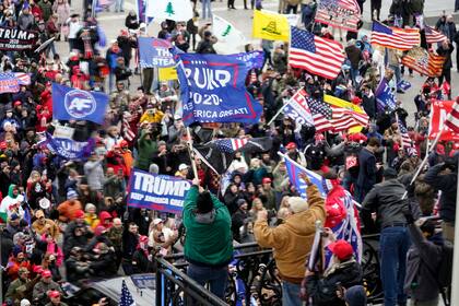Las protestas de partidarios de Trump frente al Congreso