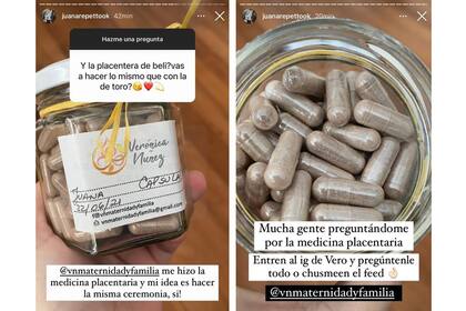 Cápsulas de placenta: Juana Repetto le contó a sus seguidores la decisión que tomó luego de dar a luz a Belisario