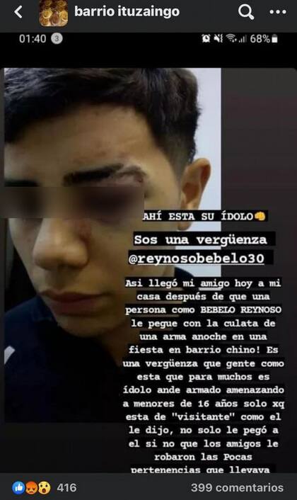 Captura de las redes del denunciante ante la Justicia.