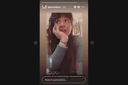 Captura de pantalla de historias en Instagram de Gianinna Maradona.