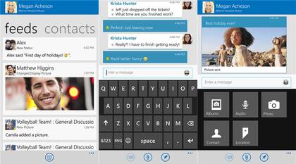 Captura de pantalla de la versión oficial del BBM para Windows Phone