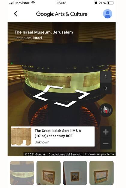 Captura de pantalla de The Great Isaiah Scroll a traves de Google Arts And Culture