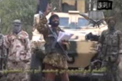 Captura de pantalla del video del líder de la organización terrorista Boko Haram