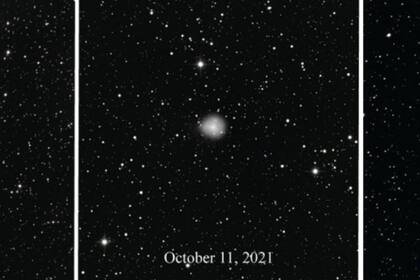 Captura de una de las observaciones del cometa en octubre del año 2021