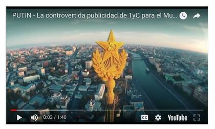 Captura del comercial que fue levantado