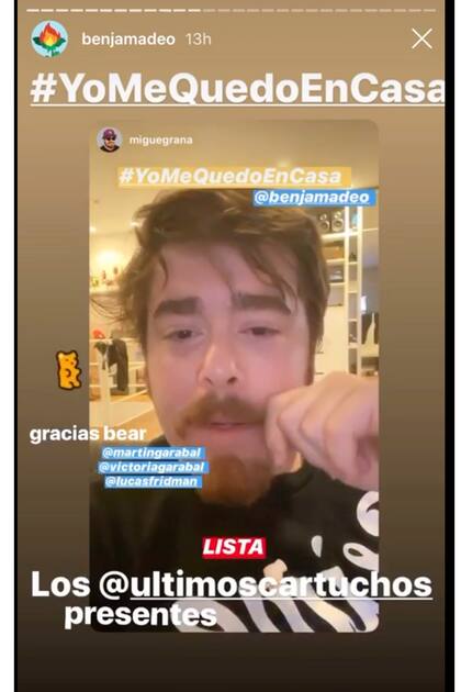 Migue Granados subió una historia para incentivar a sus seguidores a sumarse a la playlist