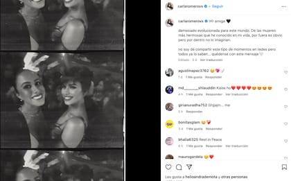 Carla Romero le dedicó un sentido mensaje a su amiga