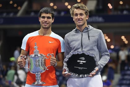 Carlos Alcaraz y Casper Ruud, campeón y finalista del US Open