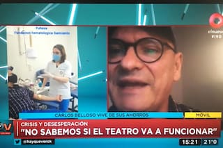 Belloso: "Si no trabajo en un mes, voy a tener que salir a pedir en la calle"