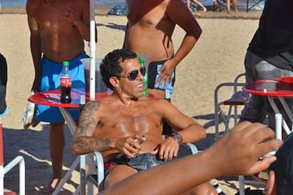 Carlos, en la playa de Villa Carlos Paz