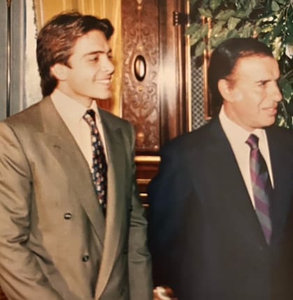 Carlos Junior junto a su padre Carlos Saúl Menem, presidente de la Argentina entre julio de 1989 hasta diciembre de 1999