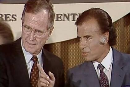 Carlos Menem junto a George Bush