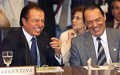 Carlos Menem y Roque Fernández. Al final de la presidencia del riojano la dolarización se barajó como una alternativa
