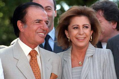 Carlos Menen y María Julia Alsogaray en diciembre de 1998