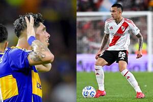 Carlos Palacios (Boca) y Kevin Castaño (River), dos que debutarán el domingo en el Superclásico