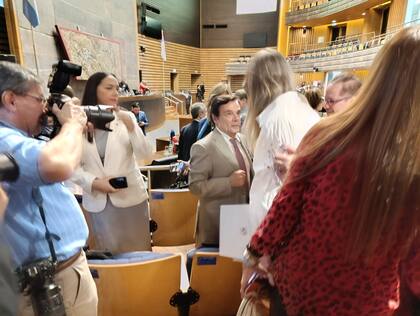 Carlos Rovira el último jueves, después de la reunión en la que dijo que Milei le pidió que sus senadores votaran contra ficha limpia