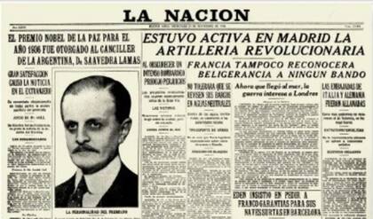 Carlos Saavedra Lamas, ministro de Relaciones Exteriores, recibió el Premio Nobel de la Paz en 1936