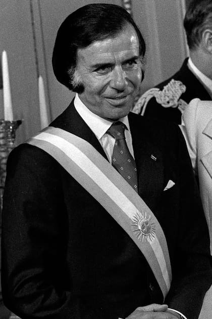 Carlos Menem durante la toma de mando presidencial, el 8 de julio de 1989