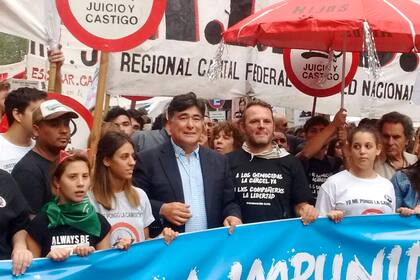 Carlos Zannini fue liberado hoy y participó de la marcha