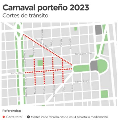 Carnaval: dónde habrá corte de calles en la ciudad de Buenos Aires