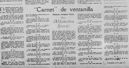 “Carnet de ventanilla. Bariloche-Correntoso-Traful”, publicado en LA NACION el 16 de mayo de 1937