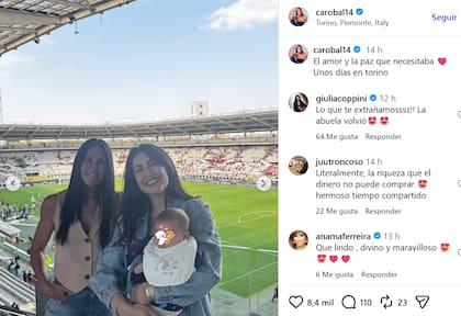 Carolina Baldini fue a ver un partido de su hijo