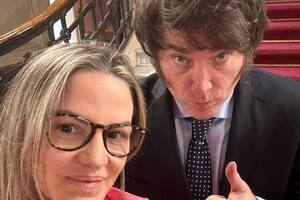 Carolina Píparo y Javier Milei