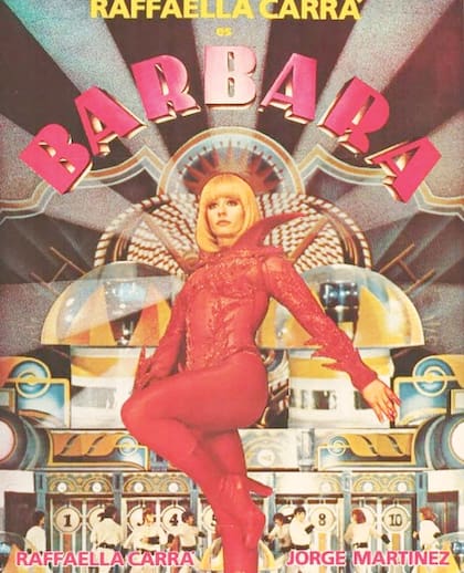 Carrà en el afiche promocional de la película Bárbara