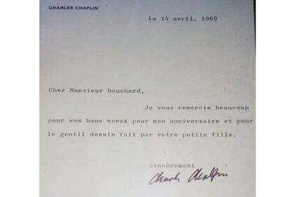 La carta que le envió Chaplin al coleccionista argentino Enrique Bouchard