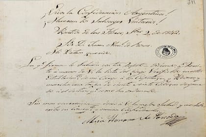 Carta de María Herrera de Peredo a Juan Manuel de Rosas